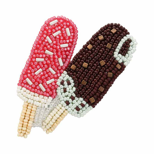 【 MIYUKI はらぺこブローチ アイスキャンディー icepop 】 刺しゅうキット ブローチ ビーズ刺繍 刺しゅう ビーズキット