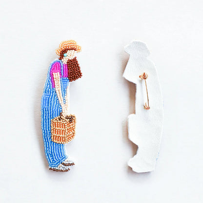【 MIYUKI おでかけブローチ ピクニック 】 刺しゅうキット ブローチ ビーズ刺繍