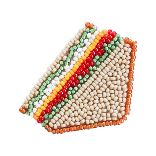 【 MIYUKI はらぺこブローチ サンドウィッチ 】 刺しゅうキット ブローチ ビーズ刺繍