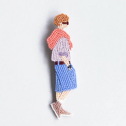 【 MIYUKI おでかけブローチ メンズキット 花見 】 刺しゅうキット ブローチ ビーズ刺繍