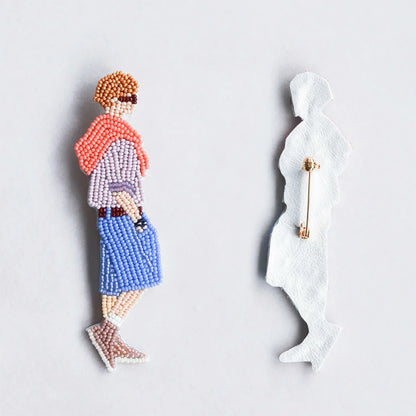 【 MIYUKI おでかけブローチ メンズキット 花見 】 刺しゅうキット ブローチ ビーズ刺繍
