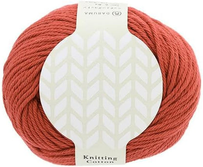 毛糸 【 DARUMA Knitting Cotton ヴィンテージレッド 50g巻 】 ニッティングコットン ストレートヤーン糸 DARUMA 達磨 ダルマ