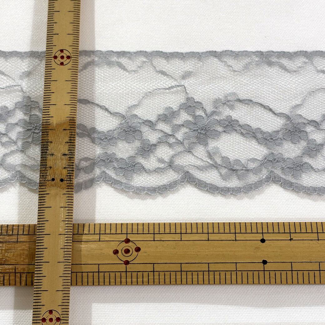 リボン【 レース 2375 グレー 】レースリボン 刺繍リボン 刺繍 レース刺繍 刺繍テープ ハンドメイド資材 可愛い 手芸用テープ リボンテープ 洋裁 ハンドメイド 手芸用 パーツ 布雑貨 副材 手芸副材 フリル カントリー Textile World TOA