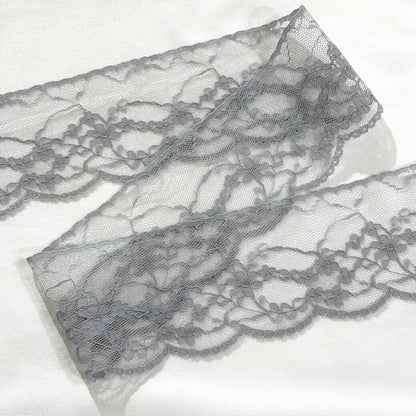 リボン【 レース 2375 グレー 】レースリボン 刺繍リボン 刺繍 レース刺繍 刺繍テープ ハンドメイド資材 可愛い 手芸用テープ リボンテープ 洋裁 ハンドメイド 手芸用 パーツ 布雑貨 副材 手芸副材 フリル カントリー Textile World TOA