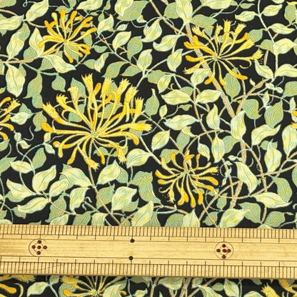 生地 【 V&A Fabric Collection ハニーサックル 黒 】 シーチング 110cm巾 コットン 綿100％ 薄手