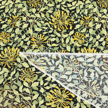 生地 【 V&A Fabric Collection ハニーサックル 黒 】 シーチング 110cm巾 コットン 綿100％ 薄手