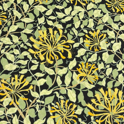 生地 【 V&A Fabric Collection ハニーサックル 黒 】 シーチング 110cm巾 コットン 綿100％ 薄手