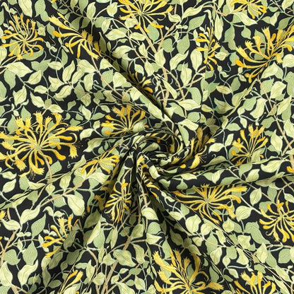 生地 【 V&A Fabric Collection ハニーサックル 黒 】 シーチング 110cm巾 コットン 綿100％ 薄手