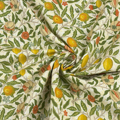 生地 【 V&A Fabric Collection フルーツ クリーム 】 シーチング 110cm巾 コットン 綿100％ 薄手