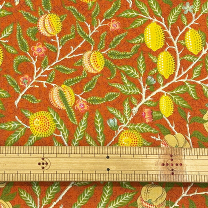 生地 【 V&A Fabric Collection フルーツ ヴィンテージオレンジ 】 シーチング 110cm巾 コットン 綿100％ 薄手