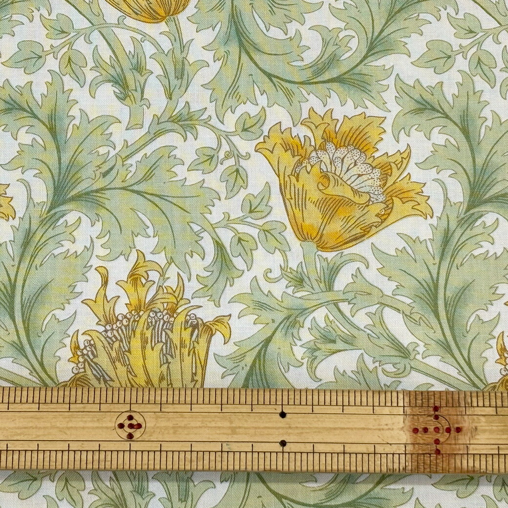 生地 【 V&A Fabric Collection アネモネ クリームオレンジ 】 シーチング 110cm巾 コットン 綿100％ 薄手