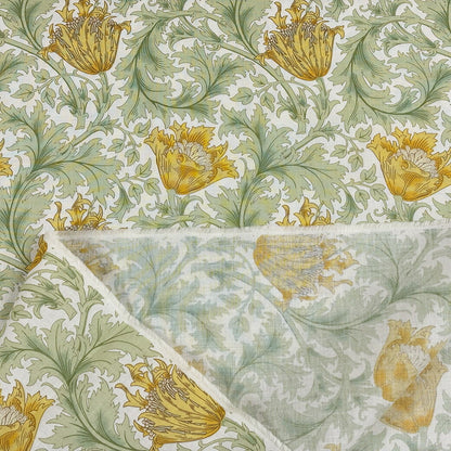生地 【 V&A Fabric Collection アネモネ クリームオレンジ 】 シーチング 110cm巾 コットン 綿100％ 薄手