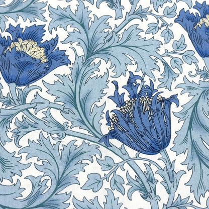 生地 【 V&A Fabric Collection アネモネ クリームネイビー 】 シーチング 110cm巾 コットン 綿100％ 薄手