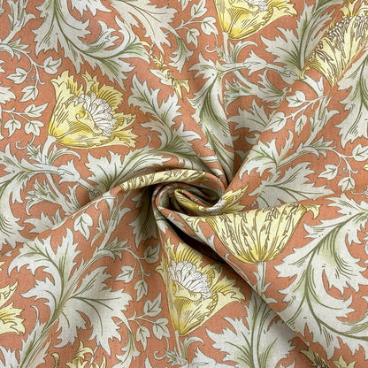 生地 【 V&A Fabric Collection アネモネ アプリコット 】 シーチング 110cm巾 コットン 綿100％