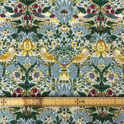 生地 【 V&A Fabric Collection いちご泥棒 ライトグレー 】 シーチング 110cm巾 コットン 綿100％ 薄手