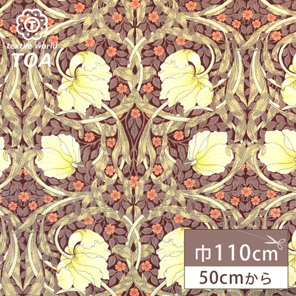 生地 【 V&A Fabric Collection ピンパネル レッド 】 シーチング 110cm巾 コットン 綿100％ 薄手