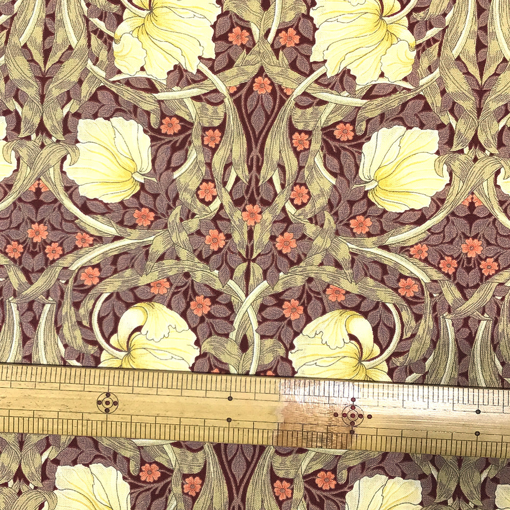生地 【 V&A Fabric Collection ピンパネル レッド 】 シーチング 110cm巾 コットン 綿100％ 薄手