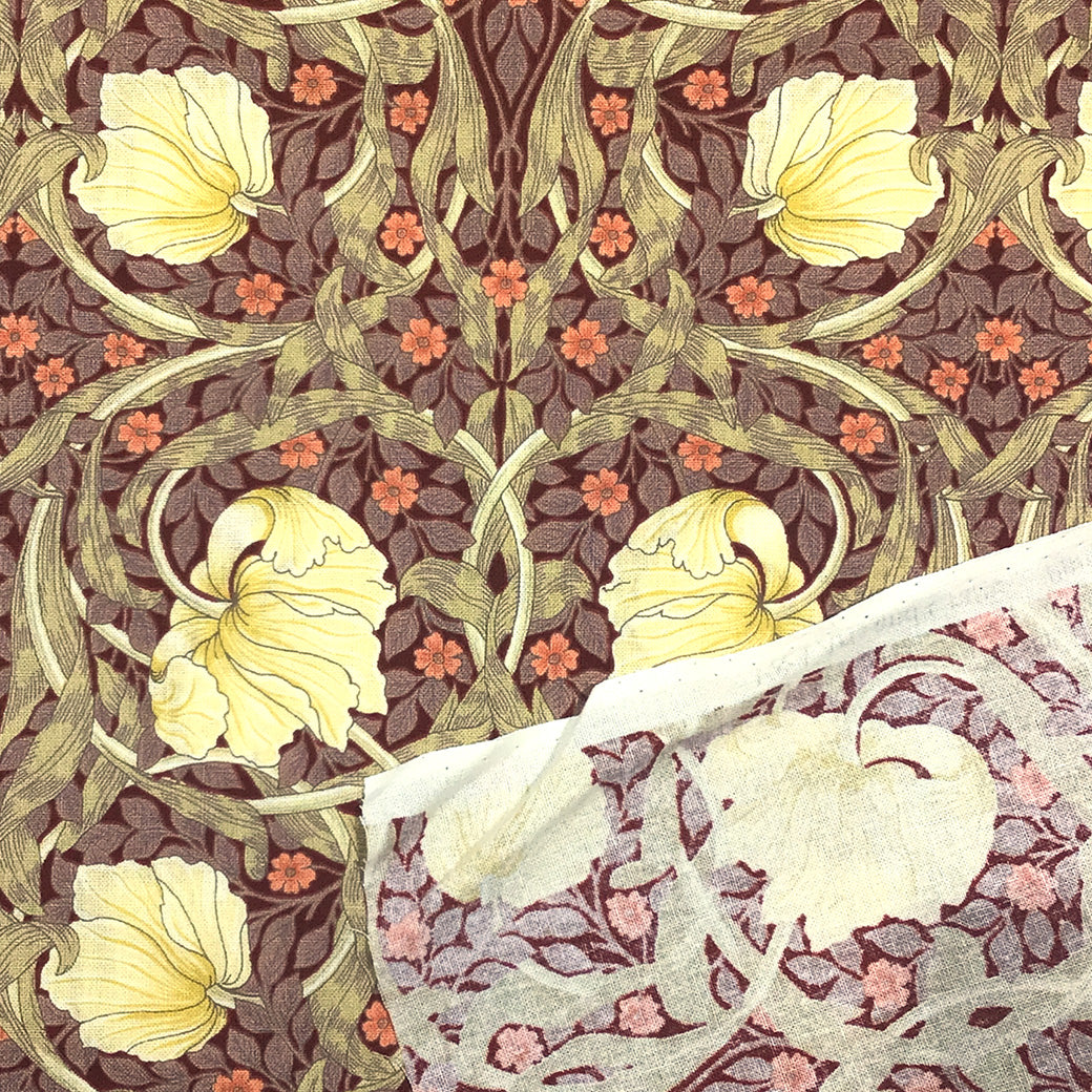 生地 【 V&A Fabric Collection ピンパネル レッド 】 シーチング 110cm巾 コットン 綿100％ 薄手