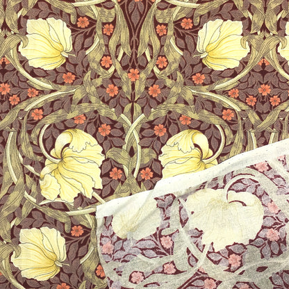 生地 【 V&A Fabric Collection ピンパネル レッド 】 シーチング 110cm巾 コットン 綿100％ 薄手