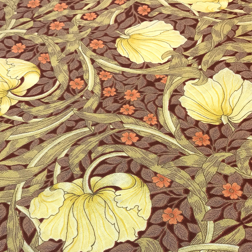 生地 【 V&A Fabric Collection ピンパネル レッド 】 シーチング 110cm巾 コットン 綿100％ 薄手