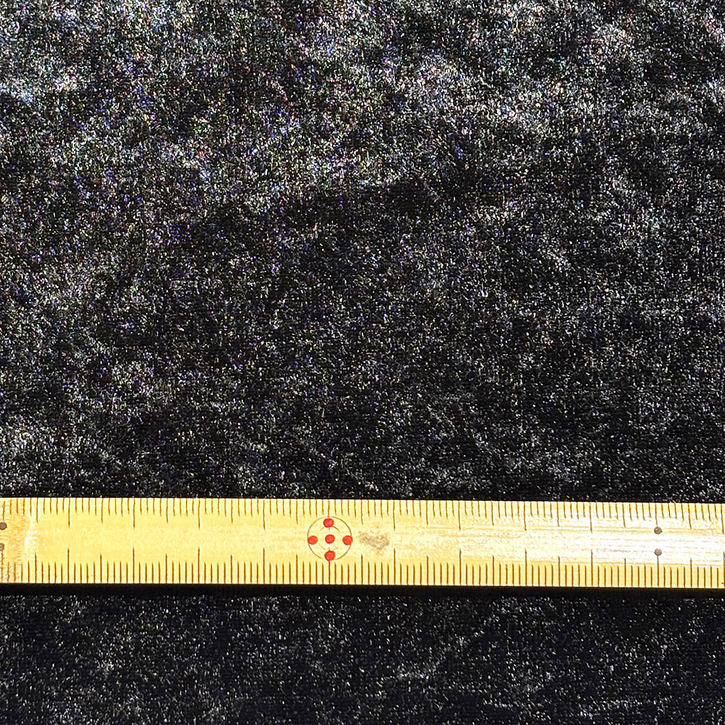 生地 【 クラッシュベロア ブラック 】 ベロア生地 ベルベット 150cm巾 幅広 無地 ポリエステル