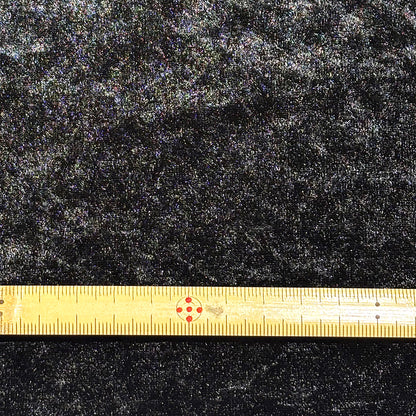 生地 【 クラッシュベロア ブラック 】 ベロア生地 ベルベット 150cm巾 幅広 無地 ポリエステル