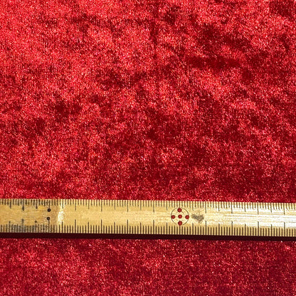 生地 【 クラッシュベロア 赤 】 ベロア生地 ベルベット 150cm巾 幅広 無地 ポリエステル