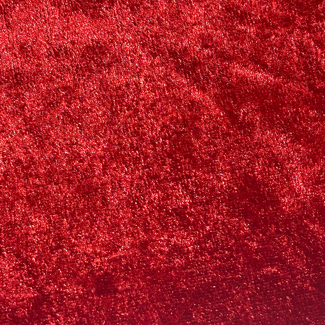 生地 【 クラッシュベロア 赤 】 ベロア生地 ベルベット 150cm巾 幅広 無地 ポリエステル