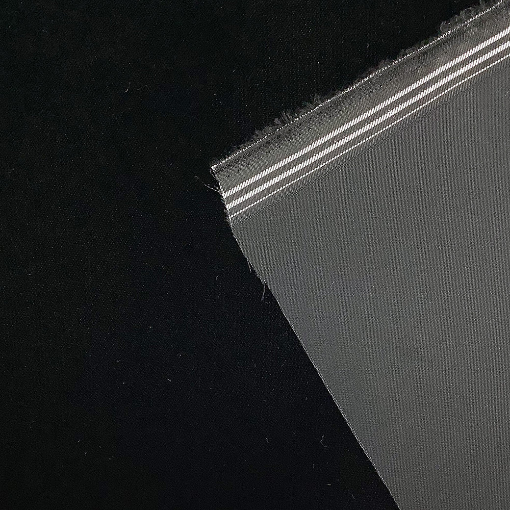 生地 【 アゲハラベルベット ブラック 】 ベルベット  巾110cm 生地表/レーヨン100％　裏/キュプラ100％