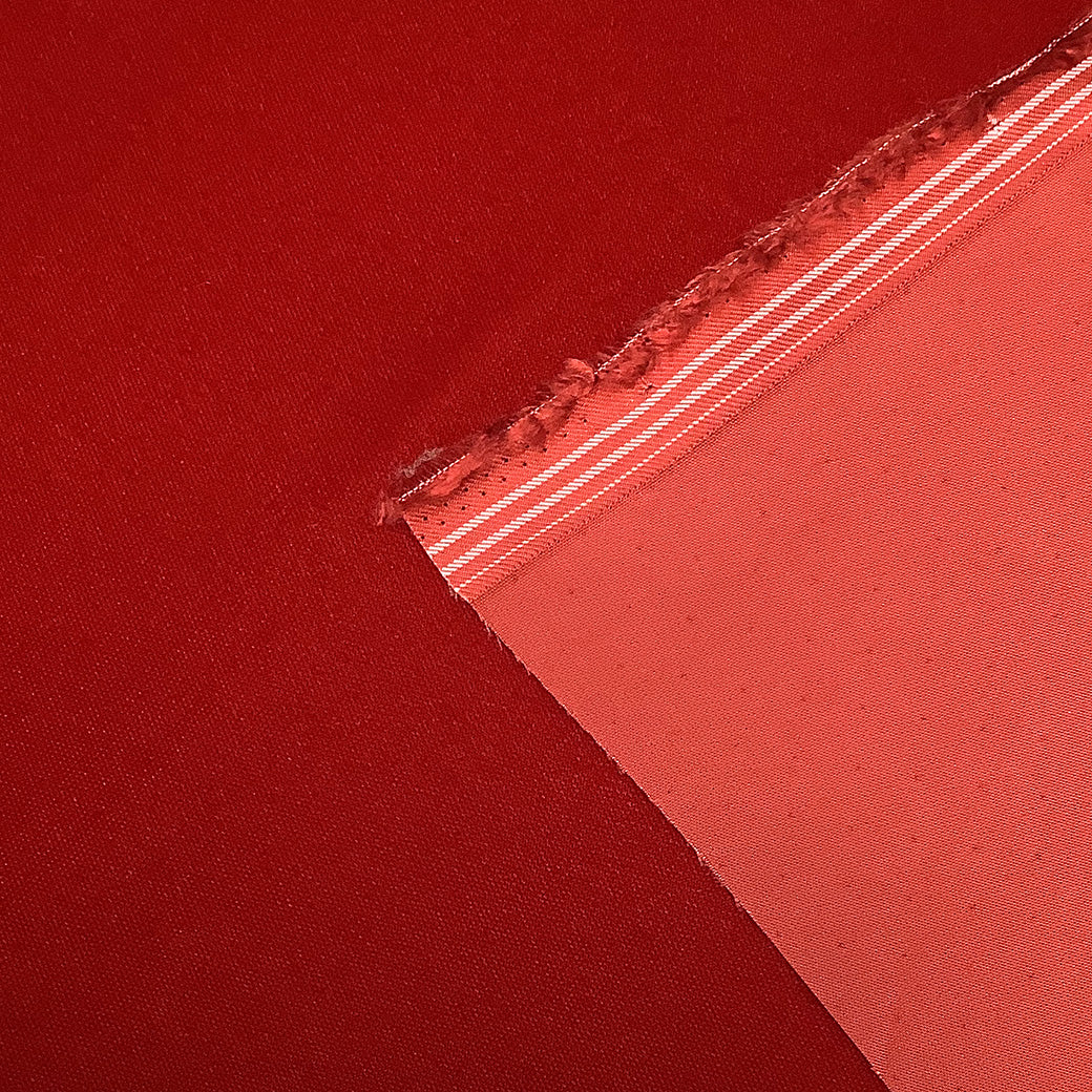 生地 【 アゲハラベルベット レッド 】 ベルベット  巾110cm 生地表/レーヨン100％　裏/キュプラ100％