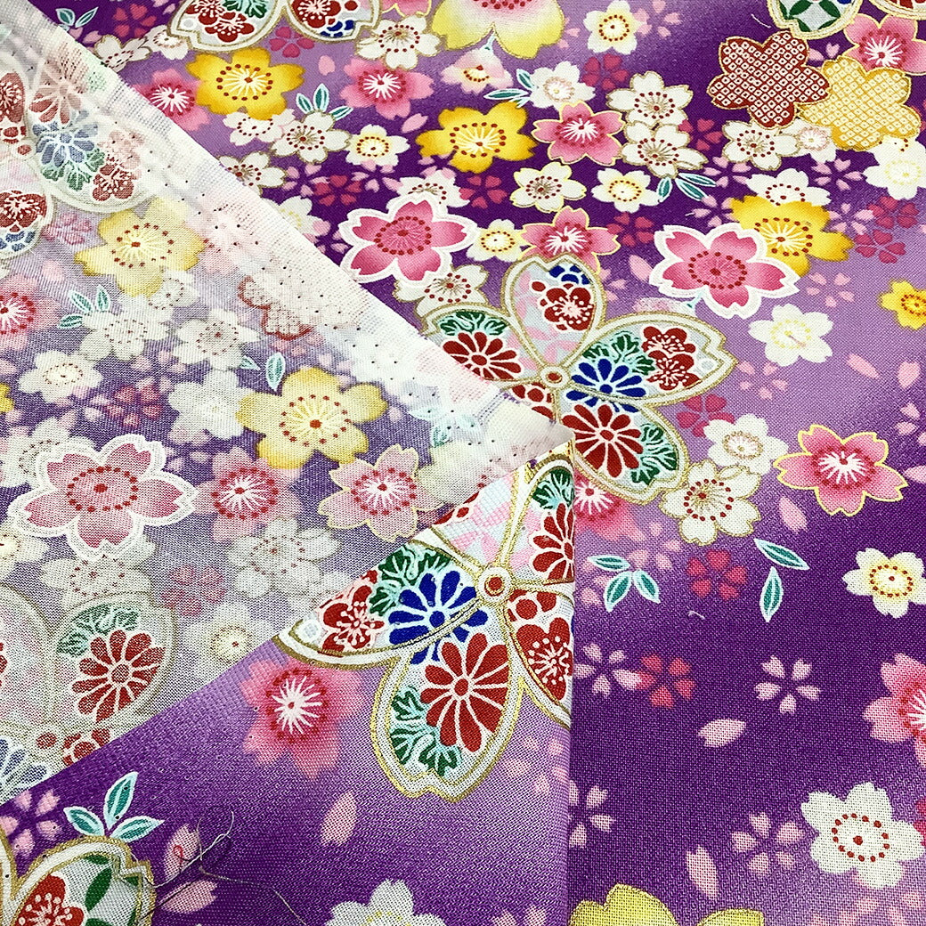 生地 【 和柄 桜 4色 】 さくら サクラ柄　巾112cm　綿100％