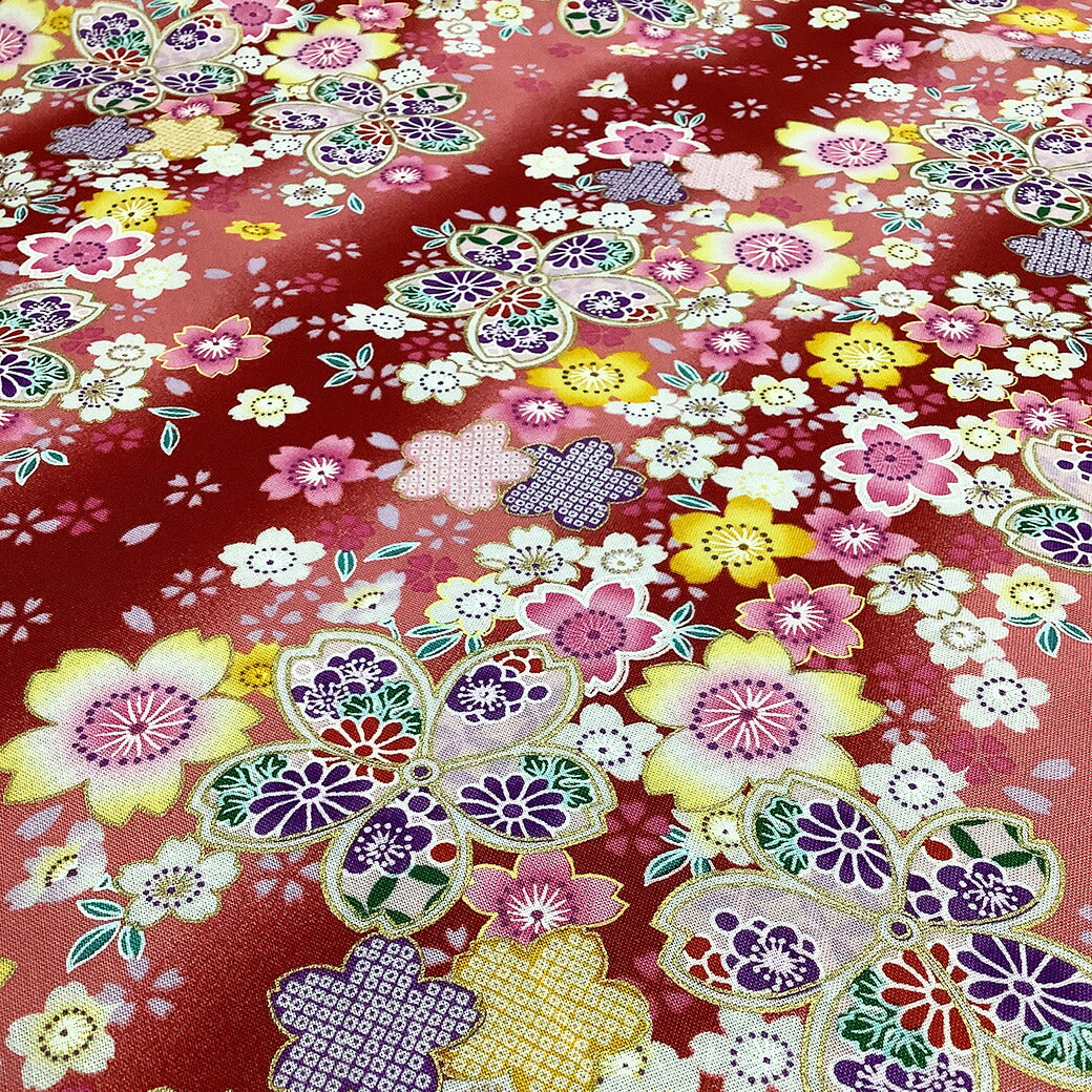 生地 【 和柄 桜 4色 】 さくら サクラ柄　巾112cm　綿100％