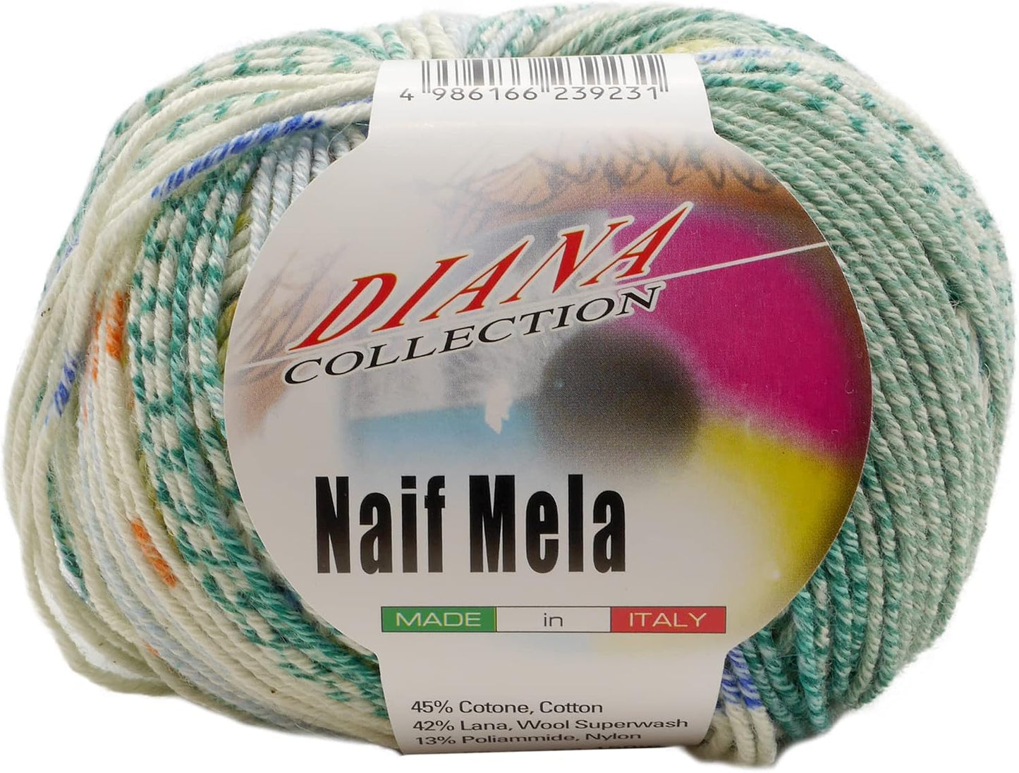 毛糸 【 NASKA ナイフメーラ #718グリーンmix 50g 】 秋冬毛糸 毛糸 ナイフメーラ NAIFMELA