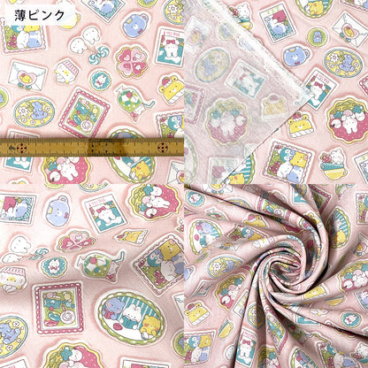 生地 【 ゆめかわ うさみみ 薄ピンク 】 CBプリント プリント生地 110cm巾 コットン 綿100％ Nuance kids アニマルメモリーズ