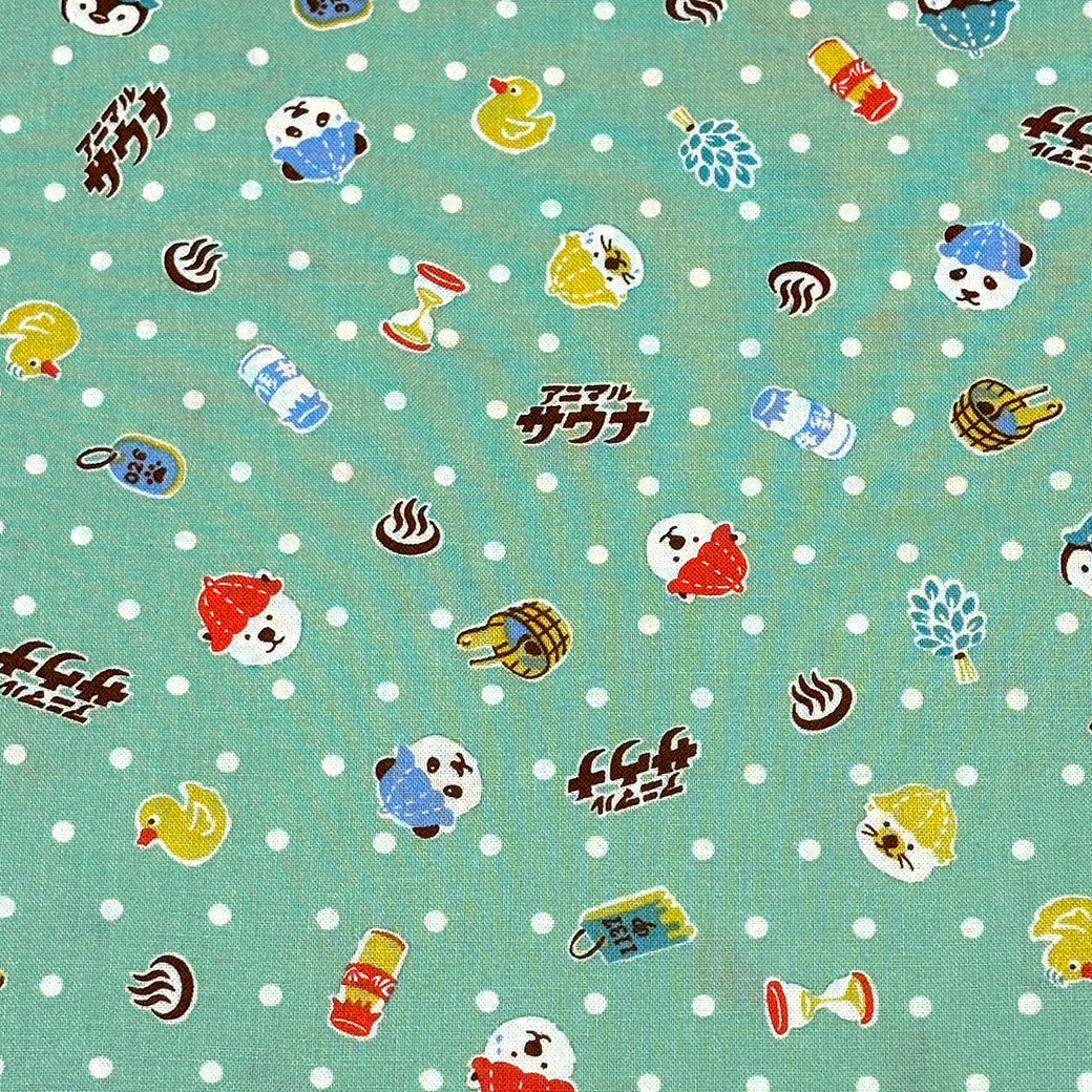 サウナアニマル柄の生地