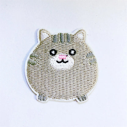 ワッペン【 アニマルワッペン #6 ネコ 】 アイロンワッペン アイロン刺繍 アップリケ アイロン接着