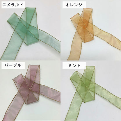 リボン 【 アラビアン 4色 】 チュールリボン ヘアアクセ アラビアンリボン チュール オーガンジー レース 透け感 リボン ラッピング キラキラ 箔 コスプレ 仮装 ハロウィン 飾り アレンジ お遊戯会 発表会 フラワーアレンジメント 装飾 プレゼント Textile World TOA