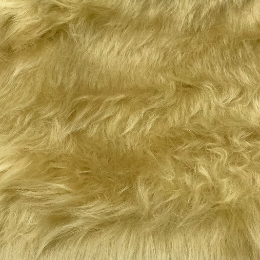 生地 【 フェイクファー ベージュ 】 ファー生地 長毛　巾150cm  表:アクリル100％・裏:ポリエステル100％