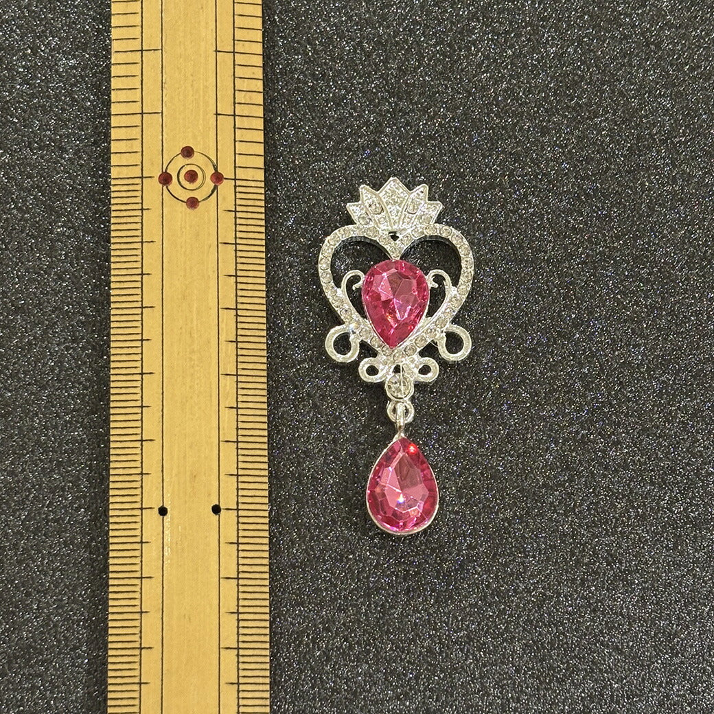 ビジューパーツ ハート王冠 チャーム 12色 】 デコパーツ センター