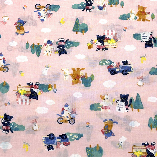 猫柄シーチング