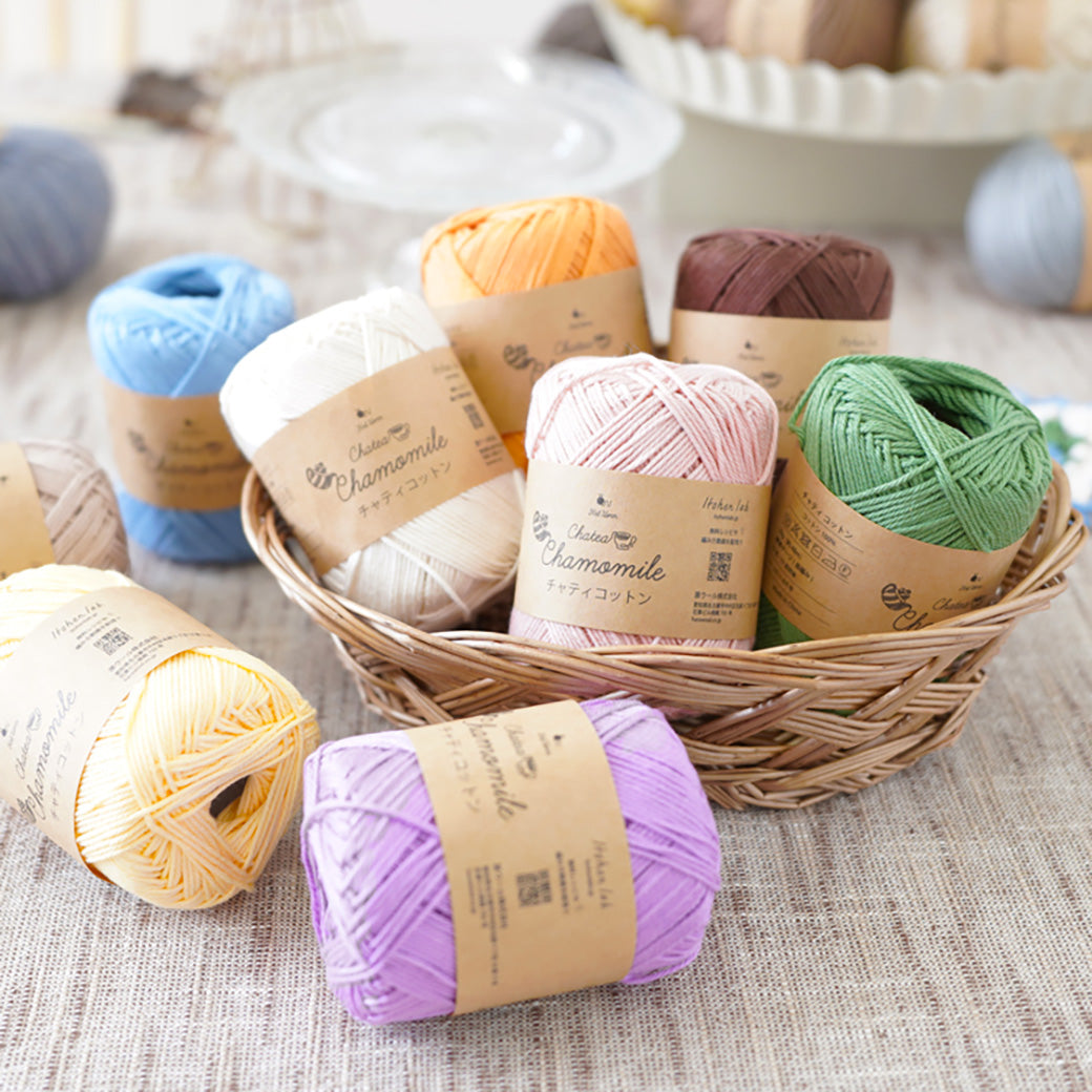 毛糸 【 Knitworm Chatea チャティコットン 00009 ココア 中細 20g