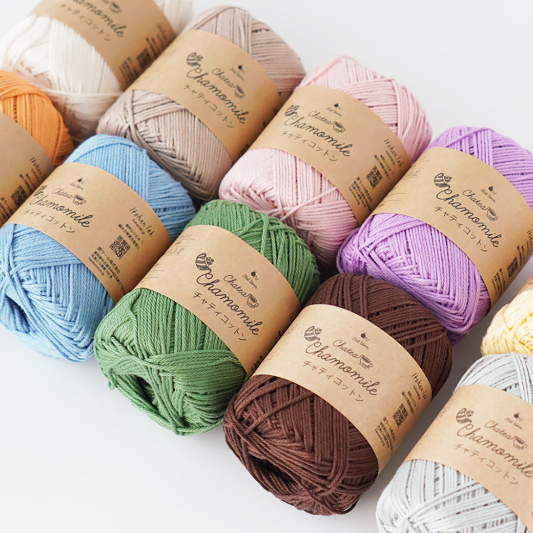 毛糸 【 Knitworm Chatea チャティコットン 00009 ココア 中細 20g