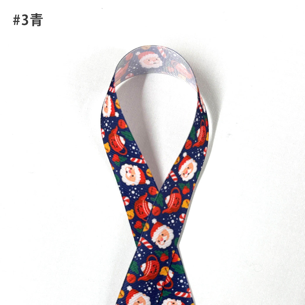 リボン 【 クリスマスリボン 25mm 8色 】 クリスマスリボン ホリデーリボン 手芸リボン サンタ 雪だるま ツリー