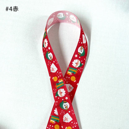 リボン 【 クリスマスリボン 25mm 8色 】 クリスマスリボン ホリデーリボン 手芸リボン サンタ 雪だるま ツリー