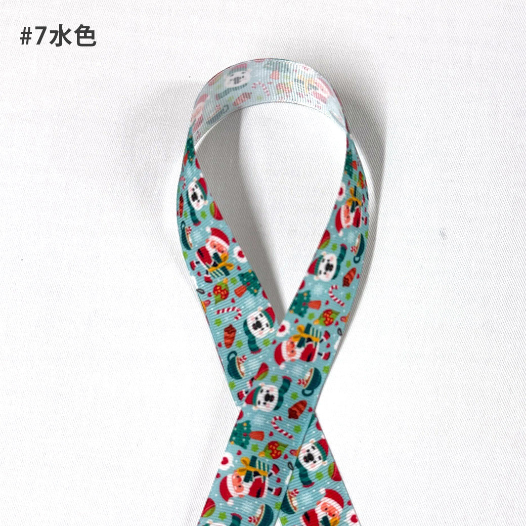 リボン 【 クリスマスリボン 25mm 8色 】 クリスマスリボン ホリデーリボン 手芸リボン サンタ 雪だるま ツリー