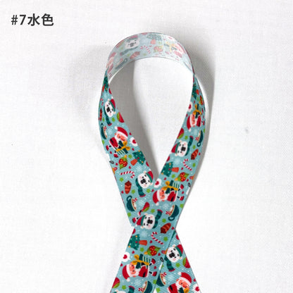 リボン 【 クリスマスリボン 25mm 8色 】 クリスマスリボン ホリデーリボン 手芸リボン サンタ 雪だるま ツリー