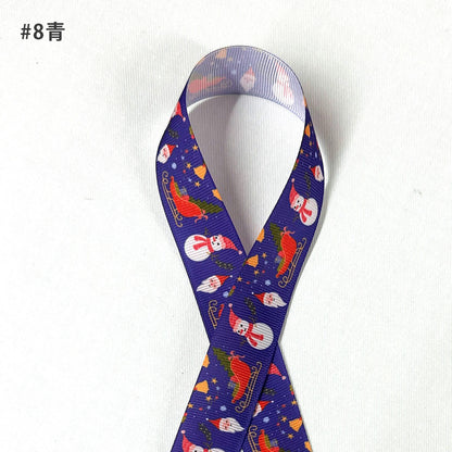 リボン 【 クリスマスリボン 25mm 8色 】 クリスマスリボン ホリデーリボン 手芸リボン サンタ 雪だるま ツリー