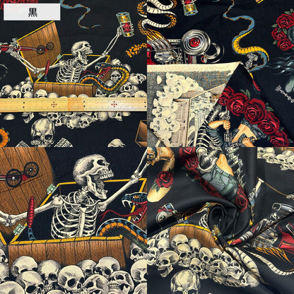 生地 【 Alexander henry Fabrics denim&demons 2色 】 USAコットン アメリカンファブリック 112cm巾 綿100％