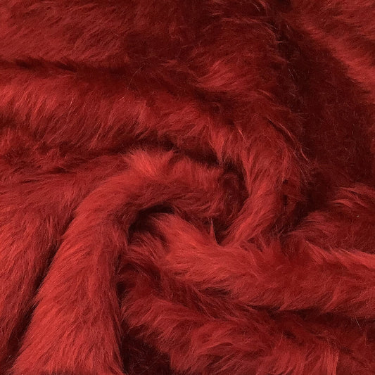 生地 【 フェイクファー エンジ 】 ファー生地 長毛　巾150cm  表:アクリル100％・裏:ポリエステル100％