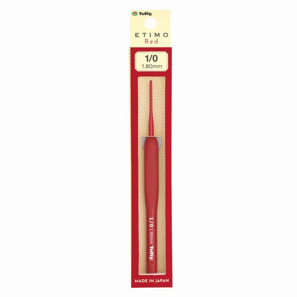 【 Tulip エティモ レッド クッショングリップ付きかぎ針 】 かぎ針編み 編み針 編み物